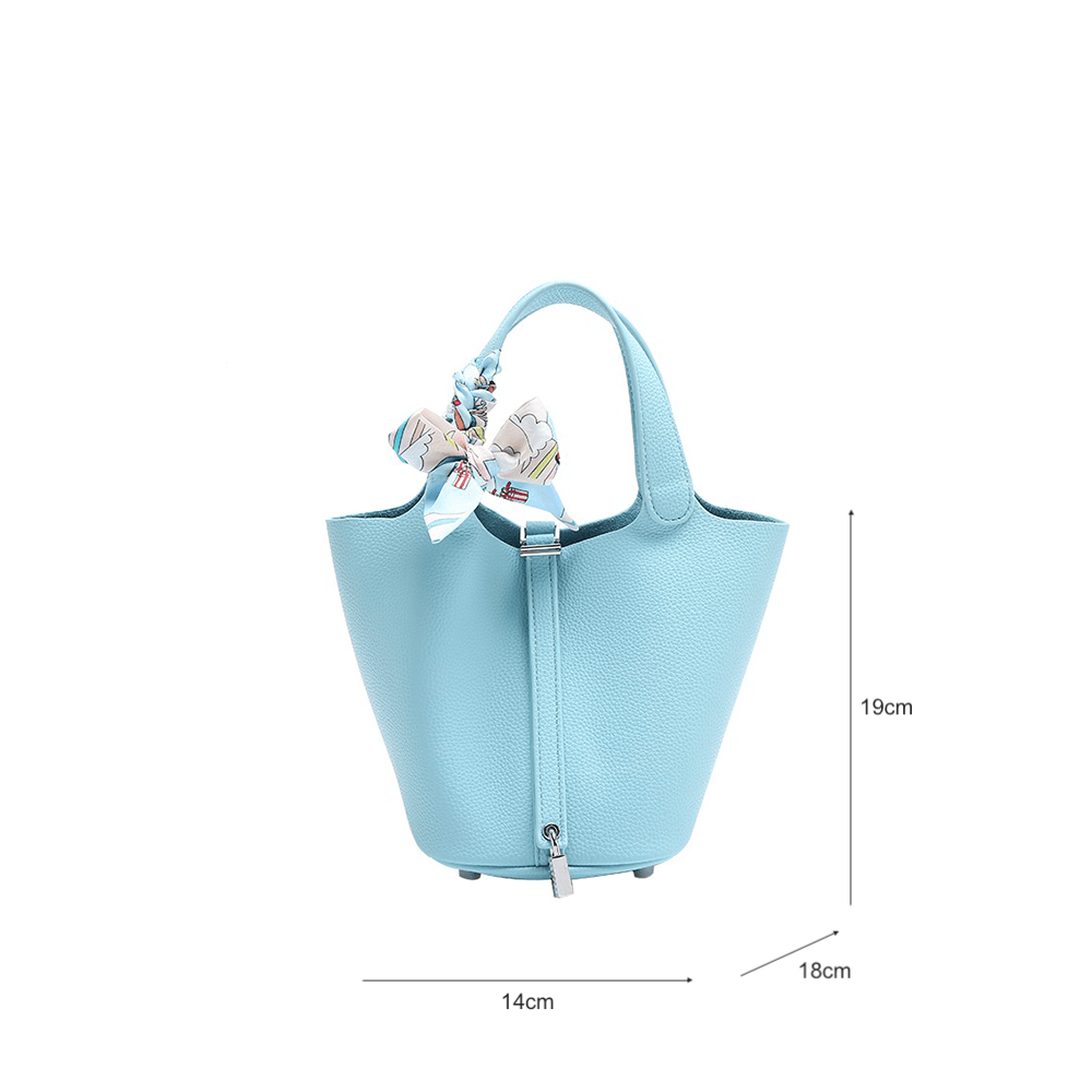 Stylish Metallic Deco Bucket Bag in Solid Color