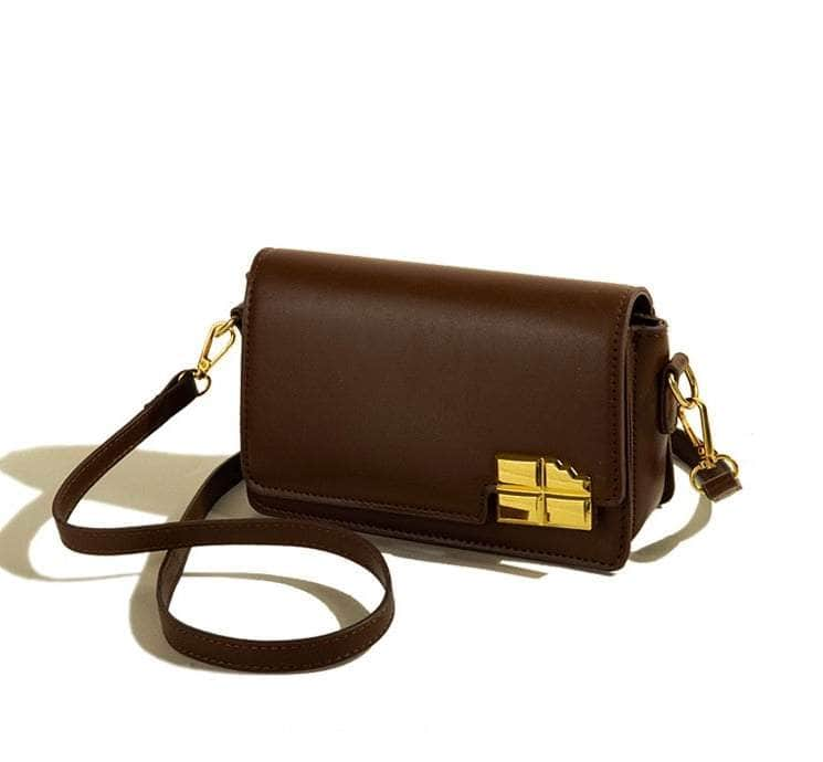 Stylish Microfiber Leather Purse with Golden Lock Accent