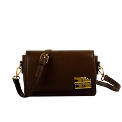 Stylish Microfiber Leather Purse with Golden Lock Accent