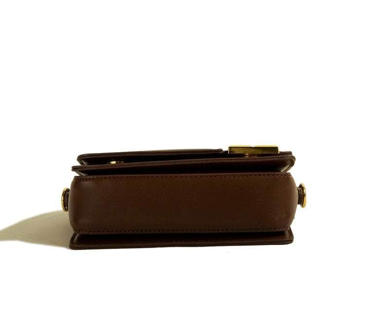 Stylish Microfiber Leather Purse with Golden Lock Accent