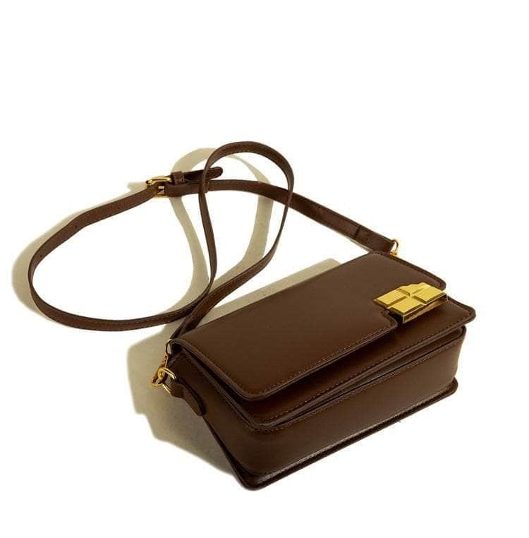 Stylish Microfiber Leather Purse with Golden Lock Accent