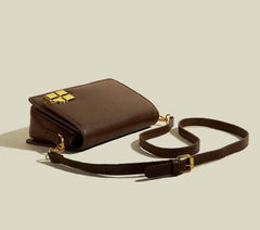 Stylish Microfiber Leather Purse with Golden Lock Accent