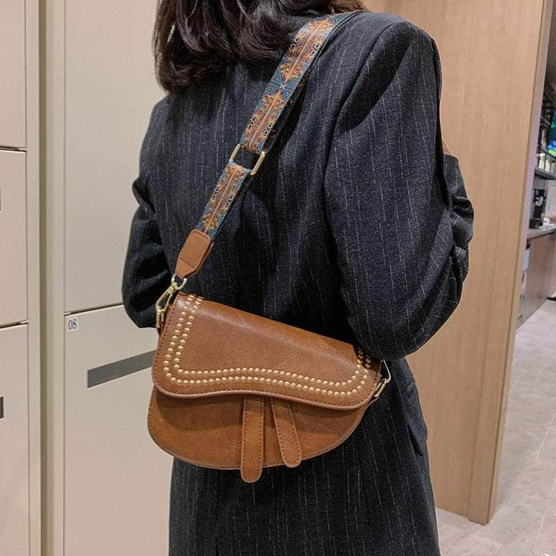 Stylish Mini Leather Shoulder Bag with Crossbody Function