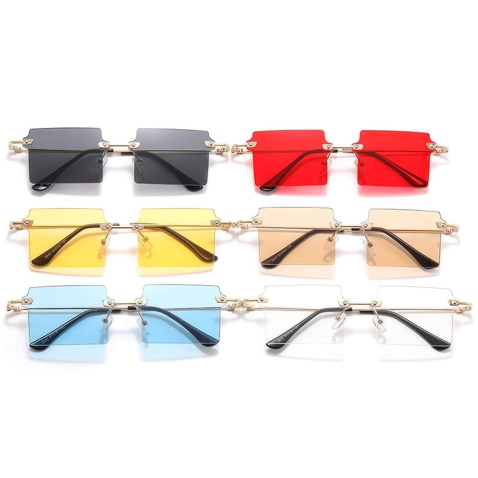 Stylish Rectangle Cut Edge Sunglasses