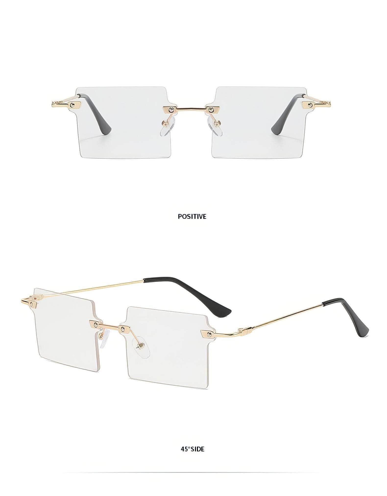 Stylish Rectangle Cut Edge Sunglasses