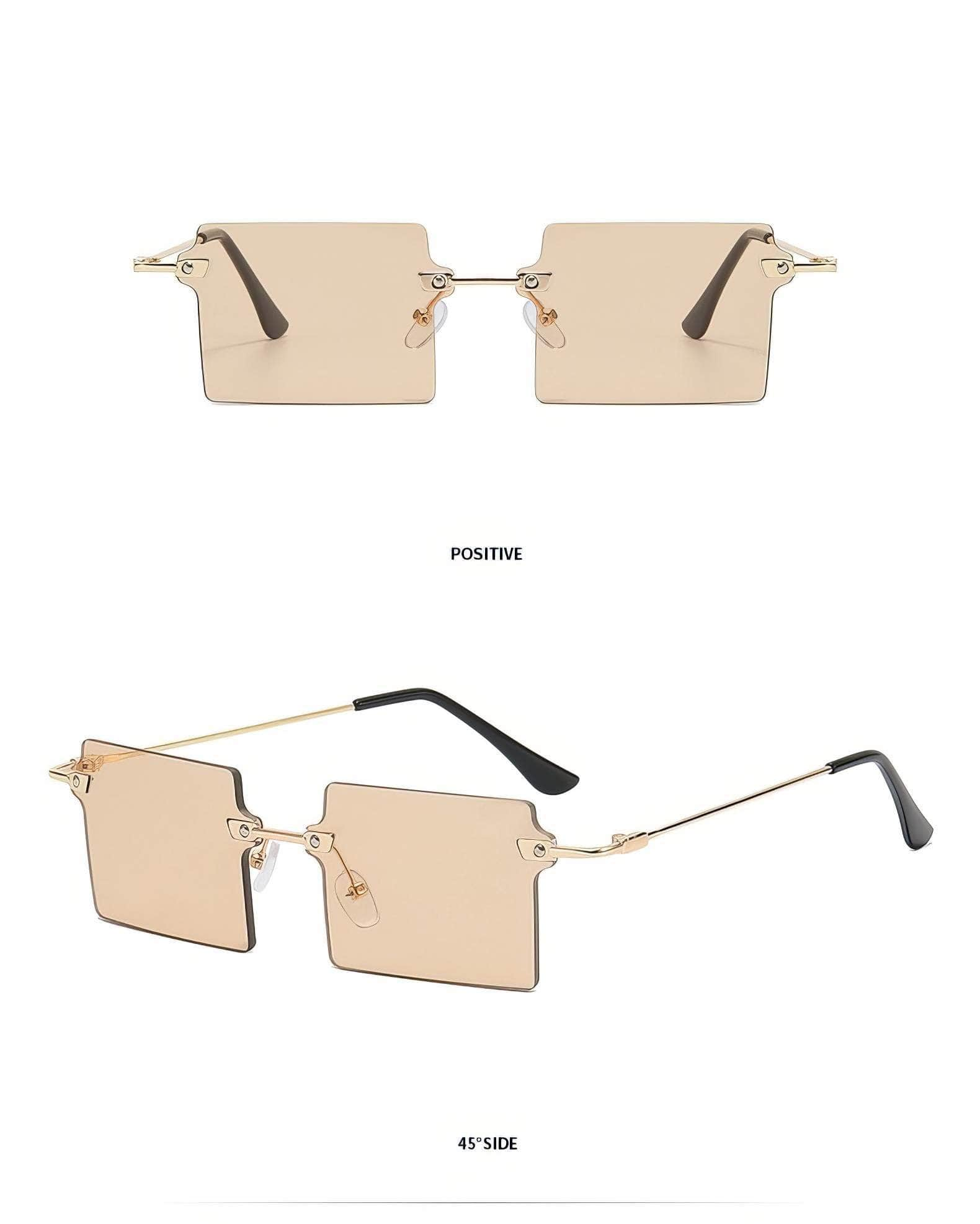 Stylish Rectangle Cut Edge Sunglasses