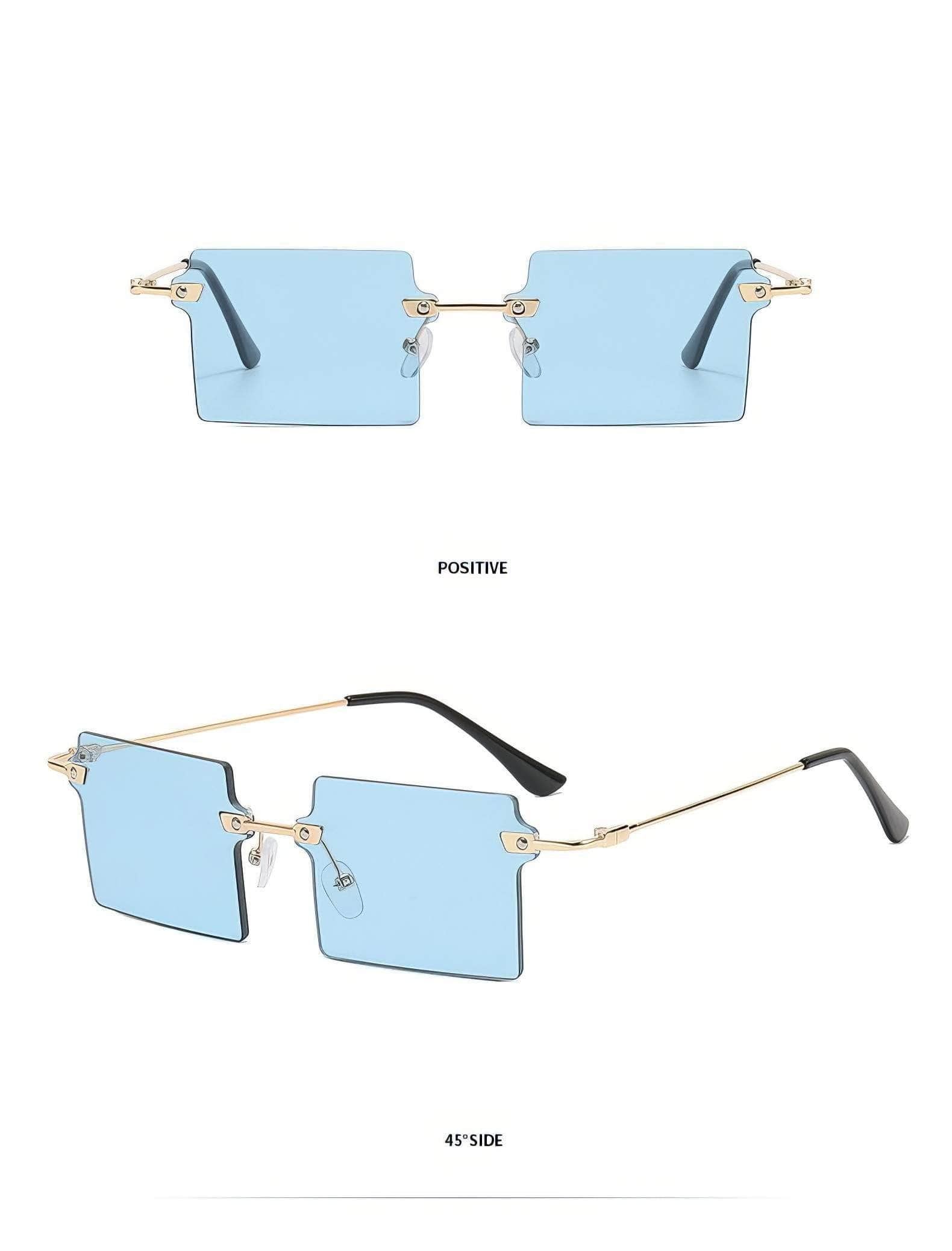 Stylish Rectangle Cut Edge Sunglasses