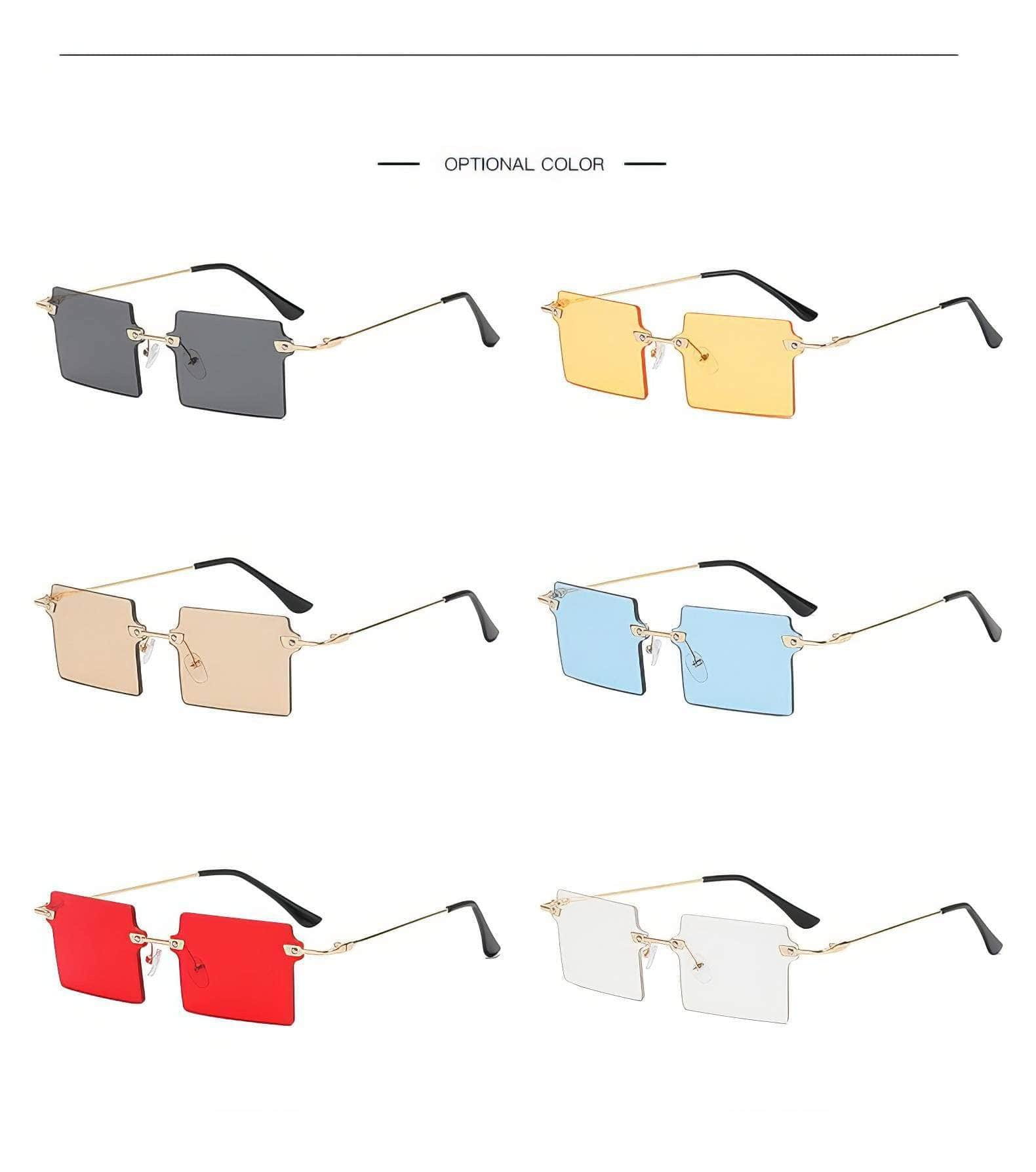 Stylish Rectangle Cut Edge Sunglasses