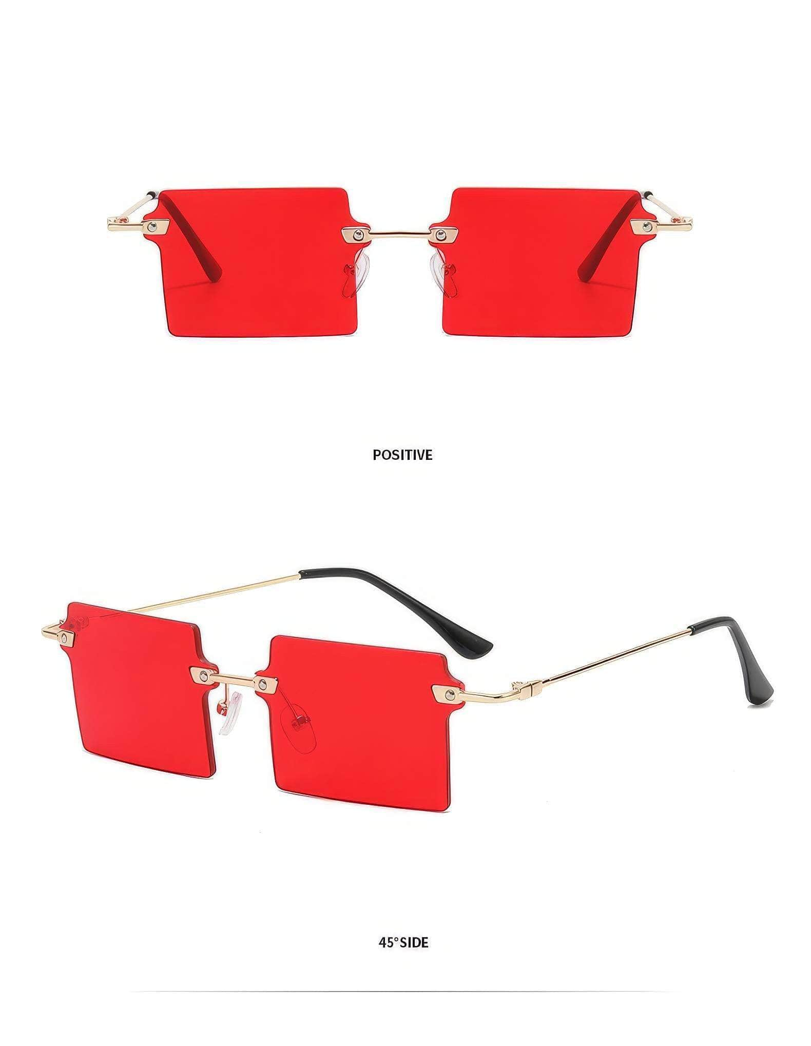 Stylish Rectangle Cut Edge Sunglasses