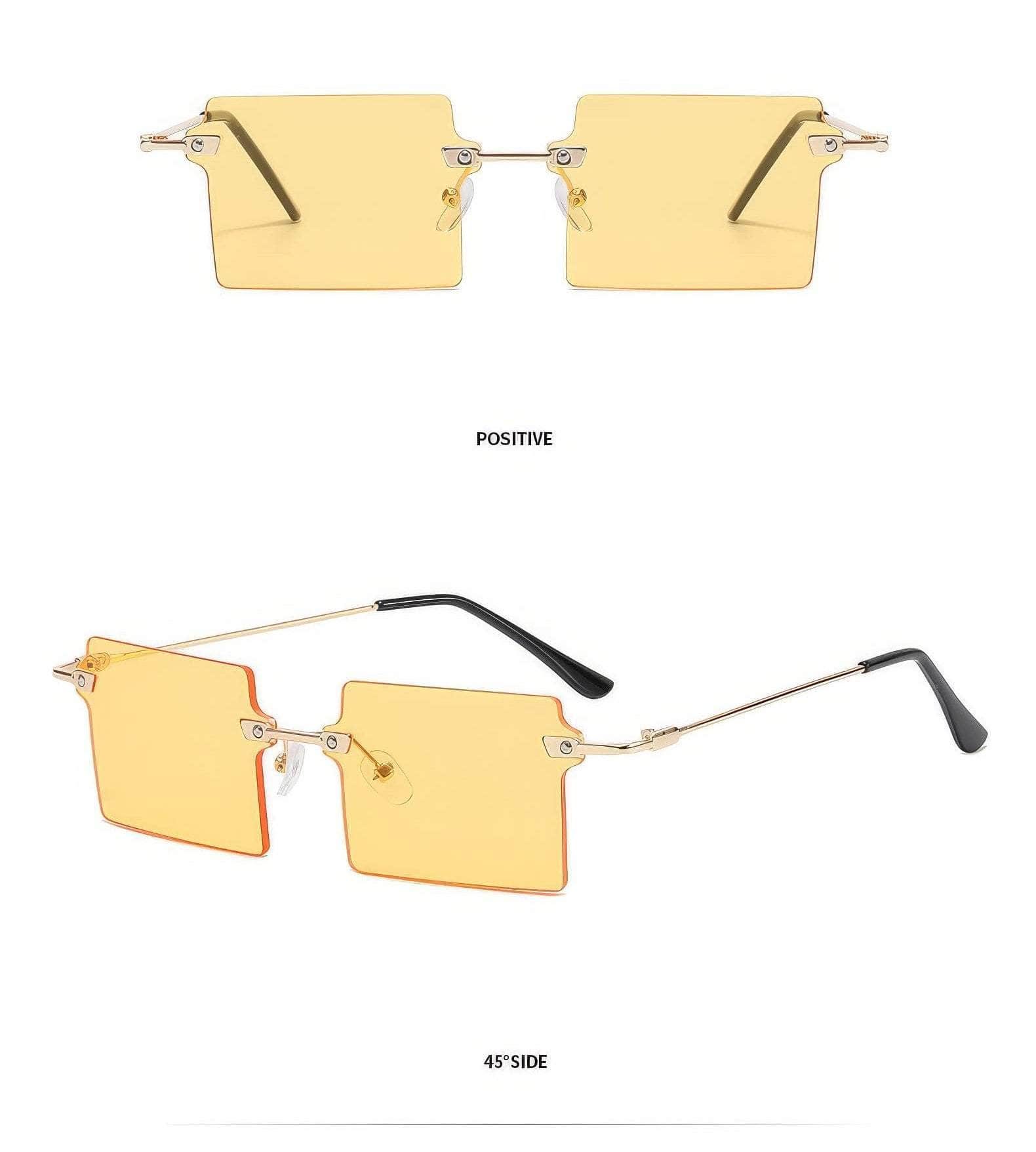 Stylish Rectangle Cut Edge Sunglasses