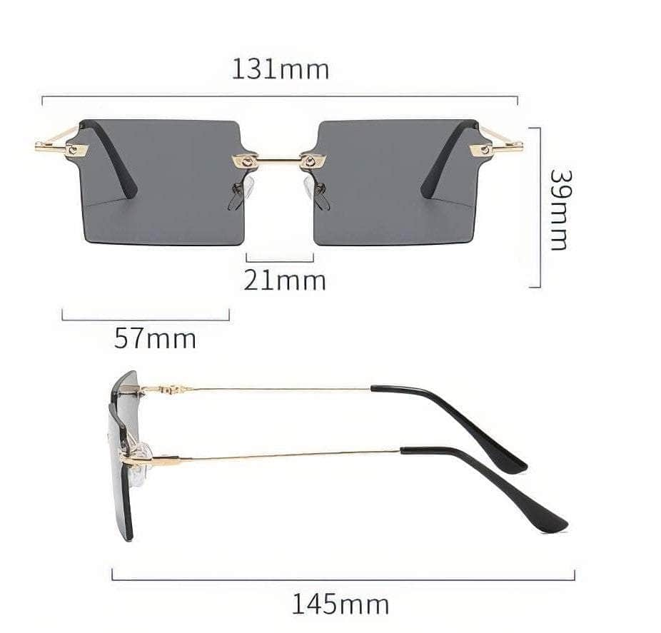 Stylish Rectangle Cut Edge Sunglasses