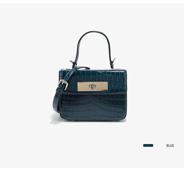 Stylish Reptile Pattern Mini Shoulder Bag Blue