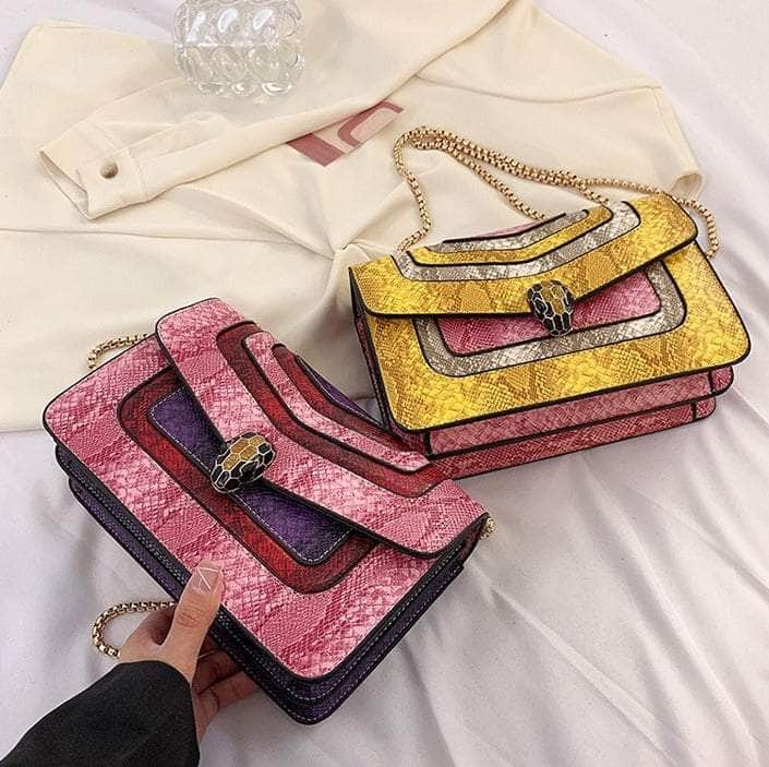 Stylish Reptile Skin Shoulder Crossbody Bag