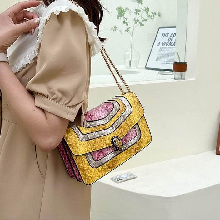 Stylish Reptile Skin Shoulder Crossbody Bag