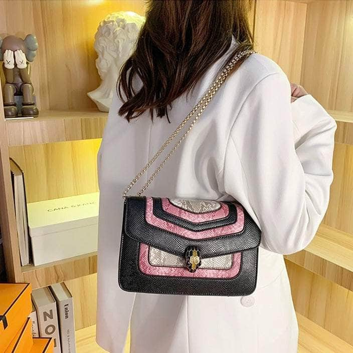 Stylish Reptile Skin Shoulder Crossbody Bag