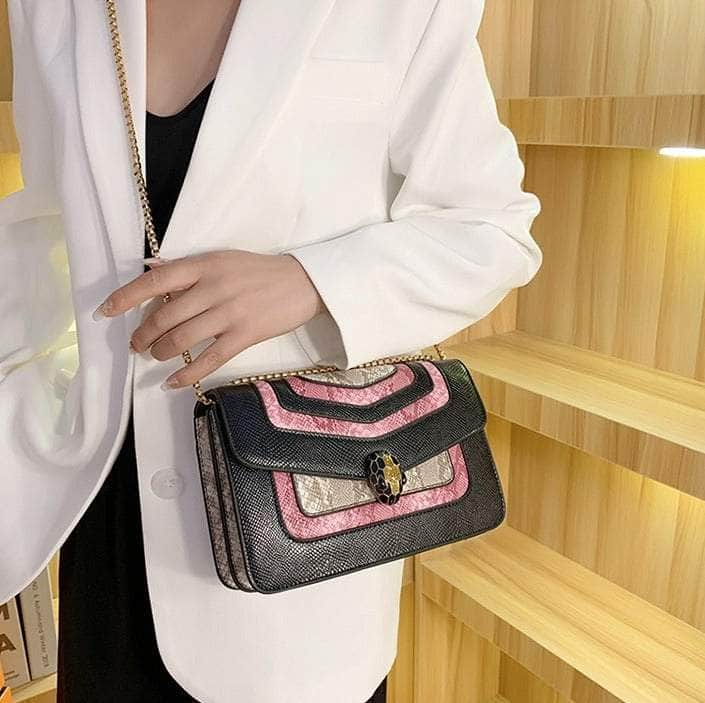 Stylish Reptile Skin Shoulder Crossbody Bag