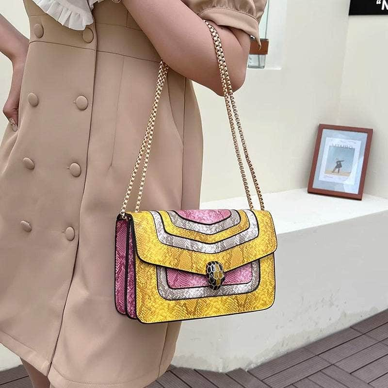 Stylish Reptile Skin Shoulder Crossbody Bag