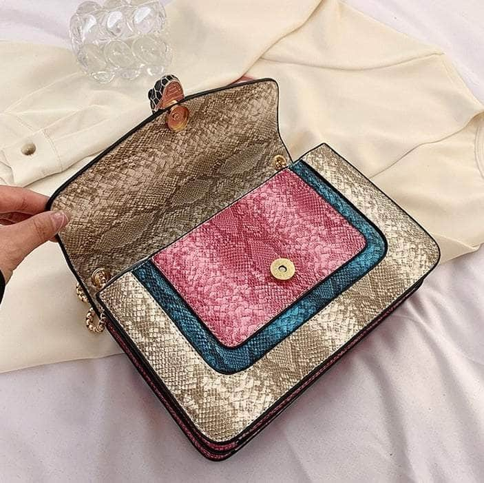 Stylish Reptile Skin Shoulder Crossbody Bag