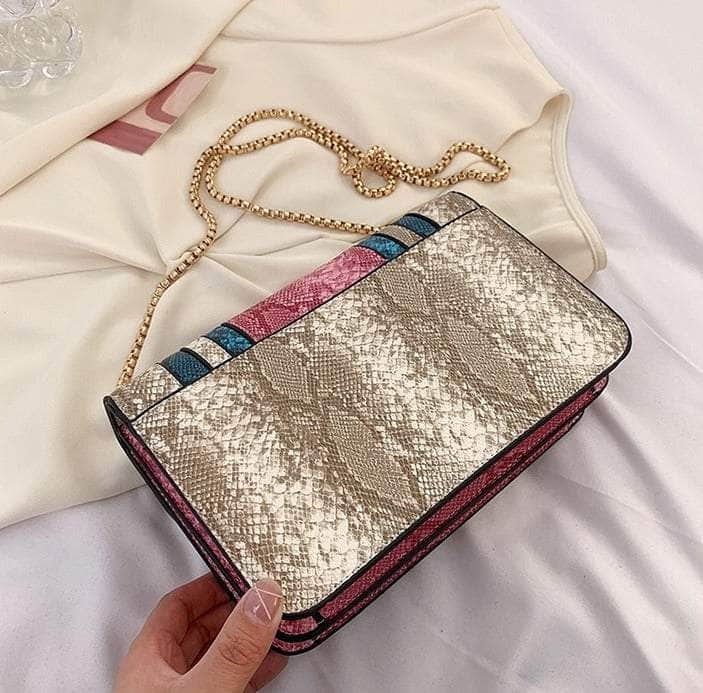 Stylish Reptile Skin Shoulder Crossbody Bag