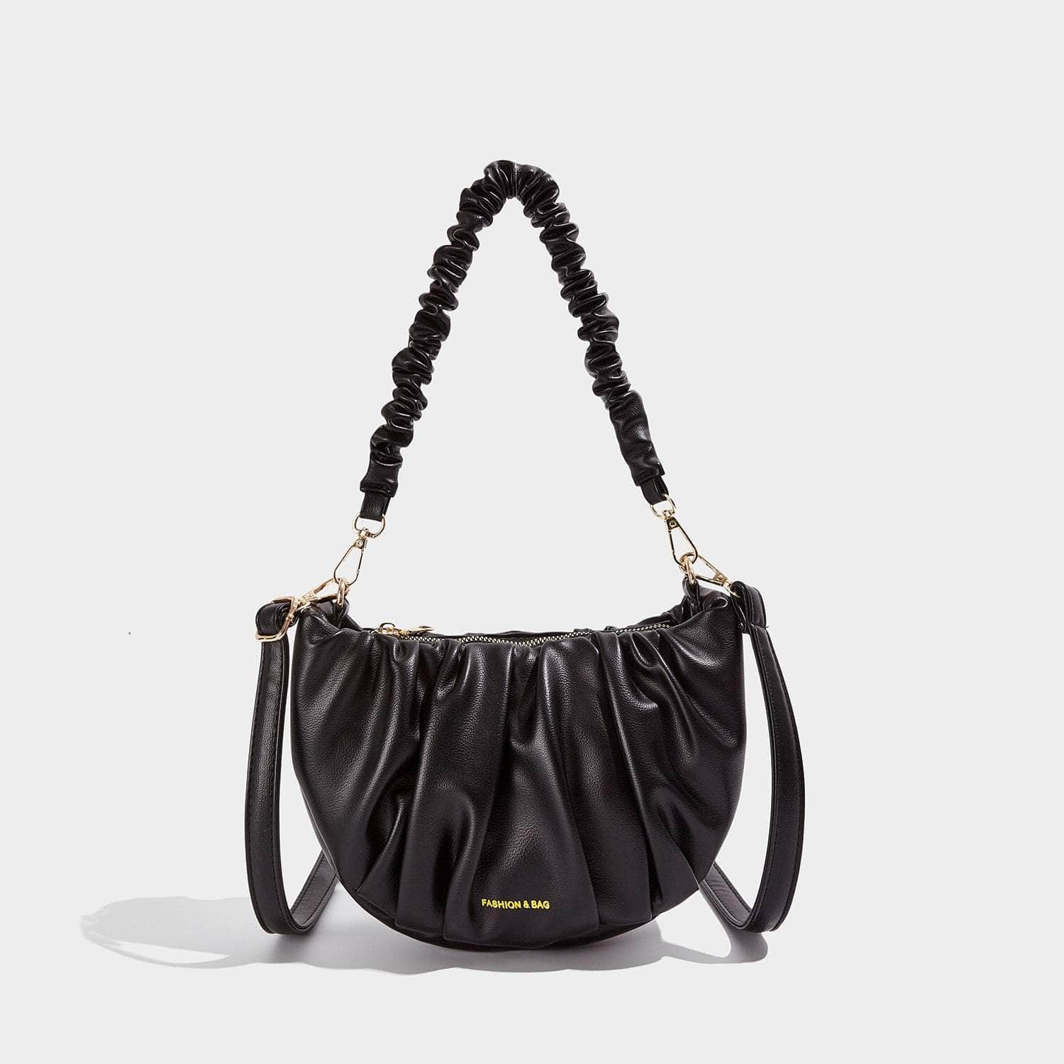 Stylish Shoulder Bag adorned with Dual Handles Black