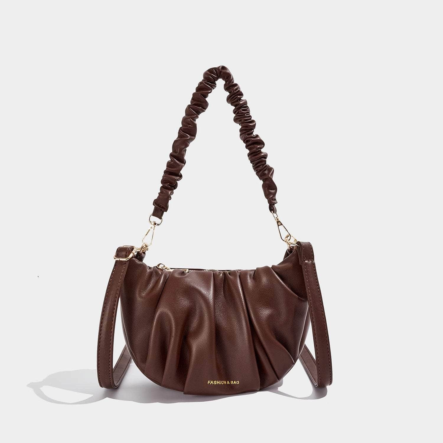 Stylish Shoulder Bag adorned with Dual Handles Coffee