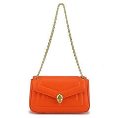 Stylish Shoulder Bag with Chain Strap Orange
