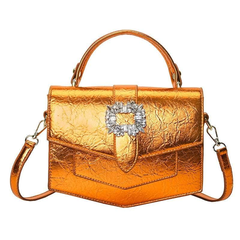 Stylish Shoulder Crossbody Leather Handbag Orange