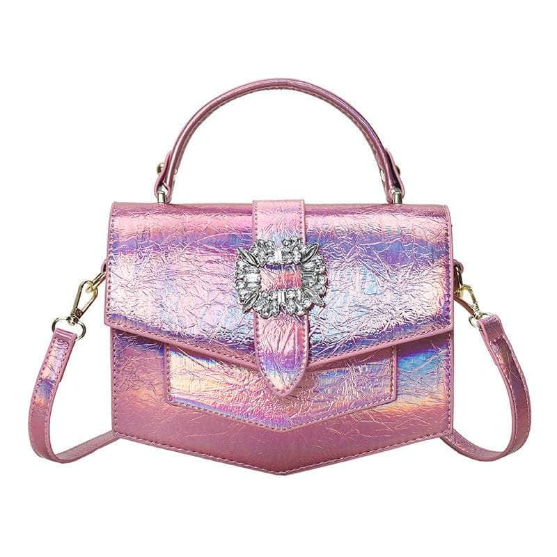 Stylish Shoulder Crossbody Leather Handbag Pink