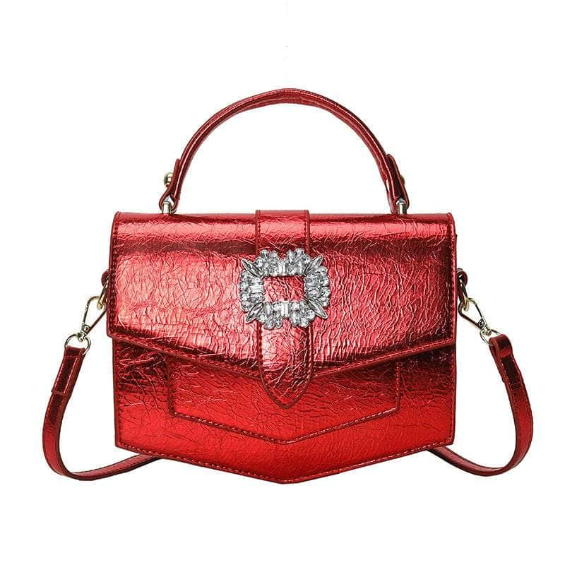 Stylish Shoulder Crossbody Leather Handbag Red