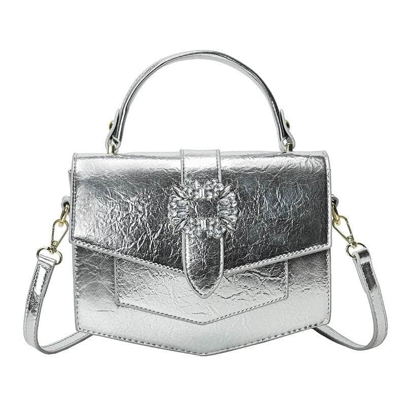 Stylish Shoulder Crossbody Leather Handbag White