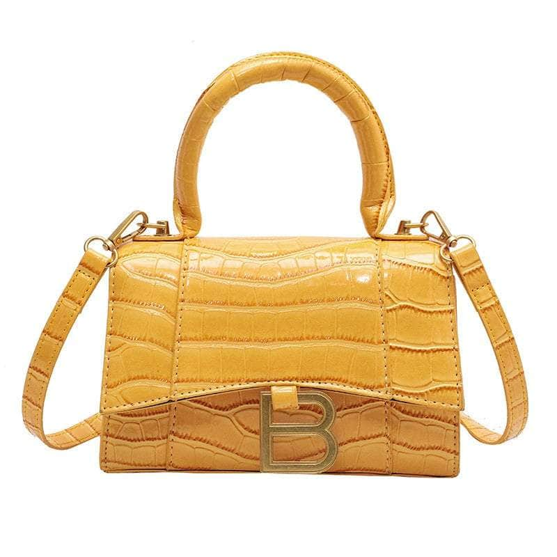 Stylish Small lady's Croc Handbag Yellow