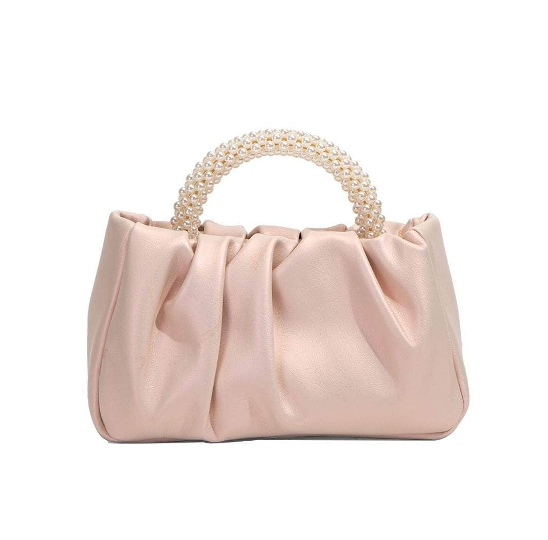 Stylish Truched Handbag with Beaded Top Handle