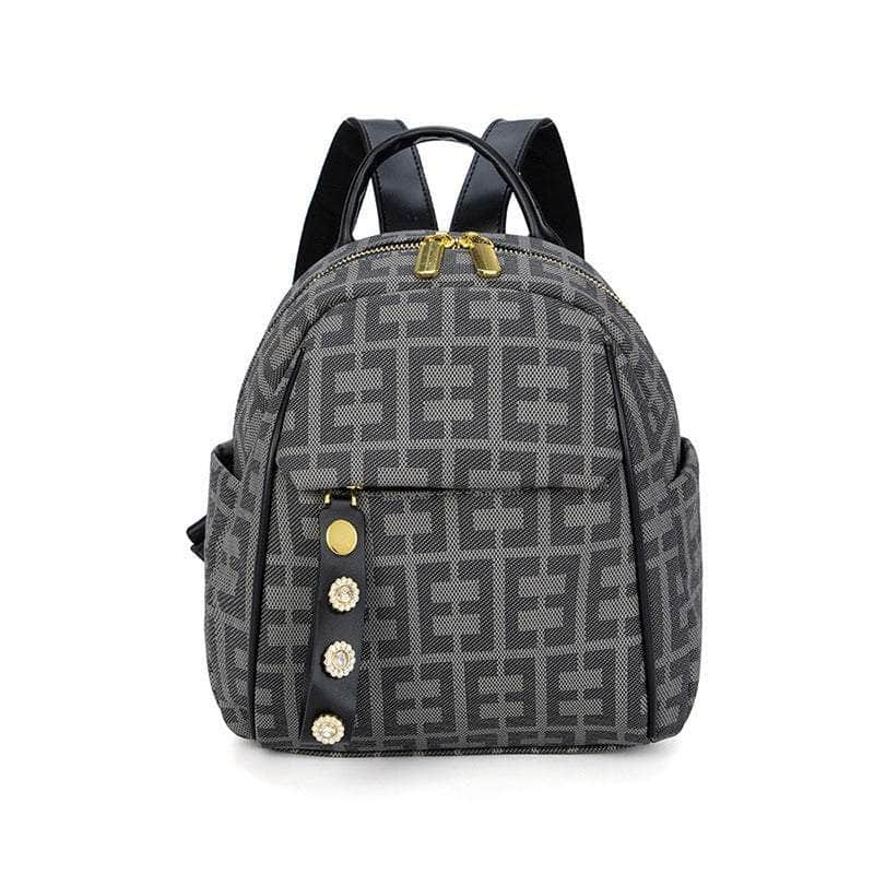 Stylish Vegan Leather Backpack Gray