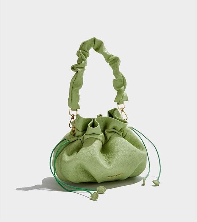 Stylish Wrinkled Shoulder Handbag Green