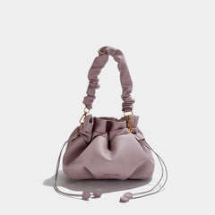 Stylish Wrinkled Shoulder Handbag Lilac