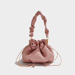 Stylish Wrinkled Shoulder Handbag Rose