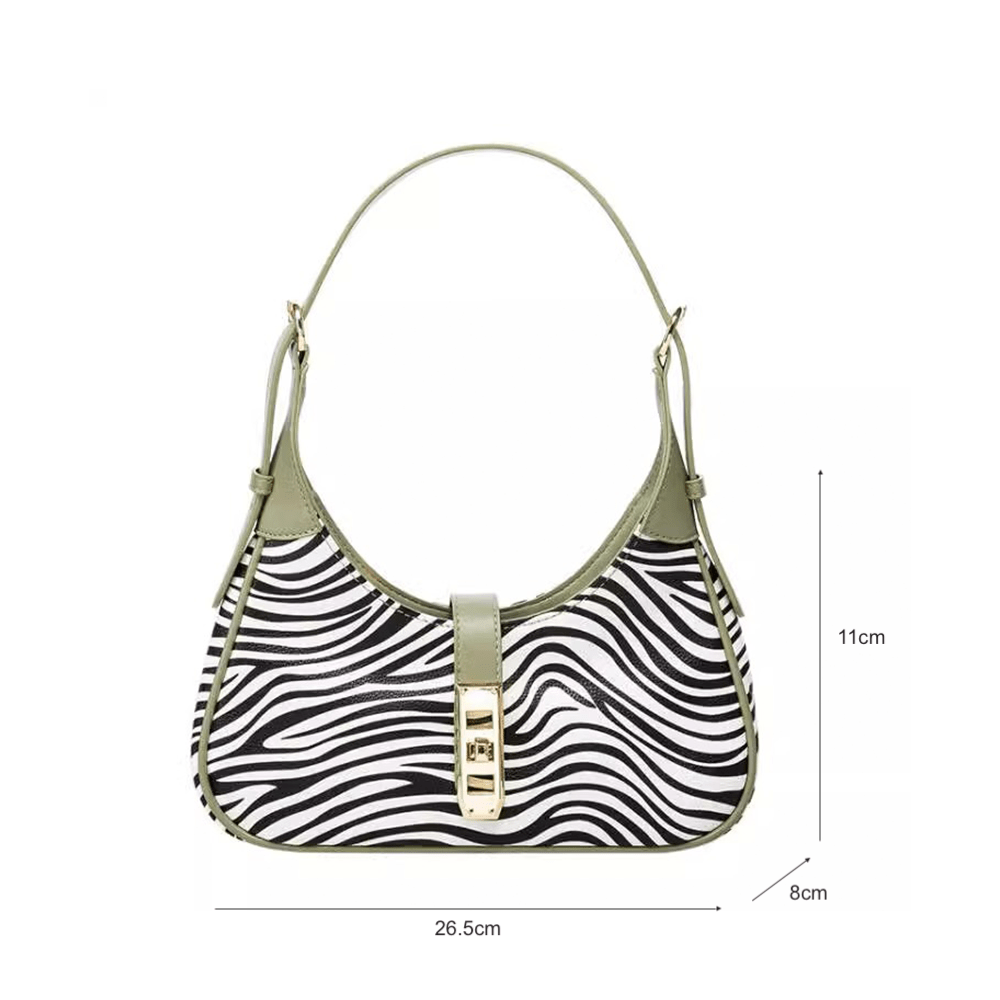 Stylish Zebra Half Moon Bag