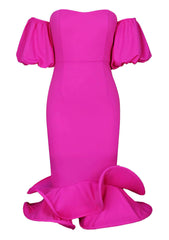 Sweetheart Neckline Balloon Sleeves Mermaid Dress