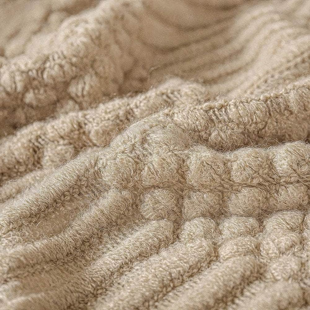 Tasseled Textured Knit Throw Blanket: Cozy, Decorative Woven Boho Blanket for Sofa, Bed, and Chair