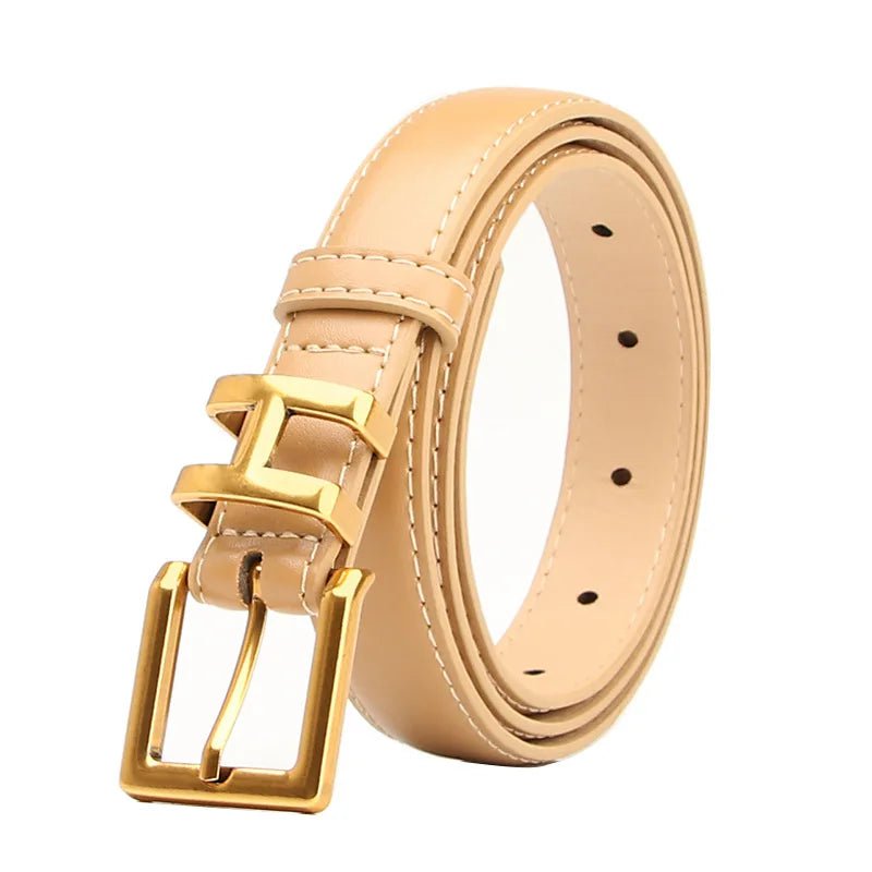 Thin Luxury PU Leather Belts for Women