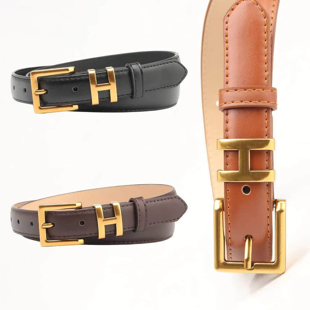 Thin Luxury PU Leather Belts for Women