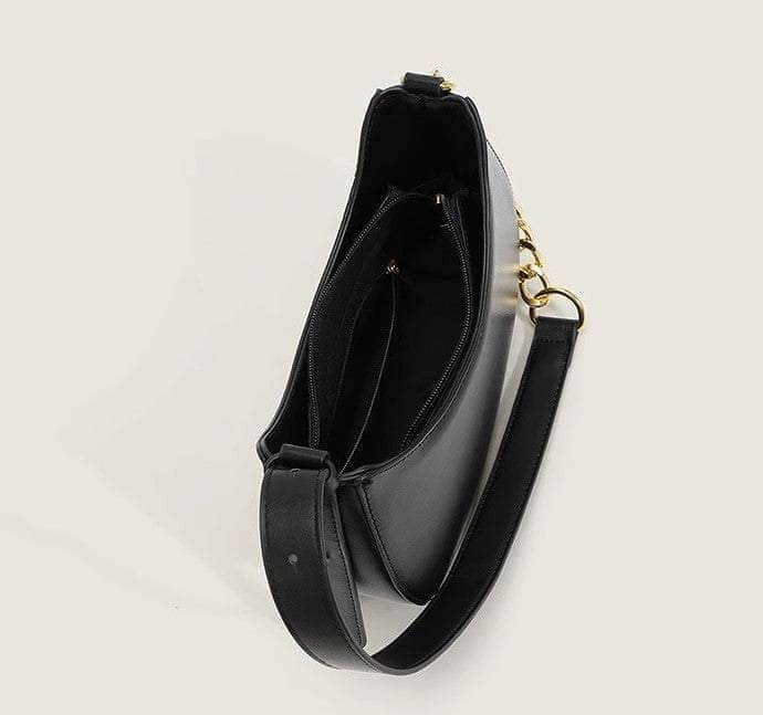 Timeless Chain Accented Crescent Shape Bag