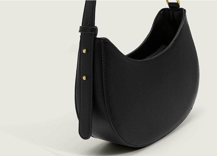 Timeless Chain Accented Crescent Shape Bag