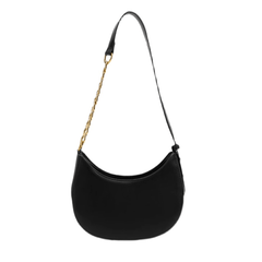 Timeless Chain Accented Crescent Shape Bag