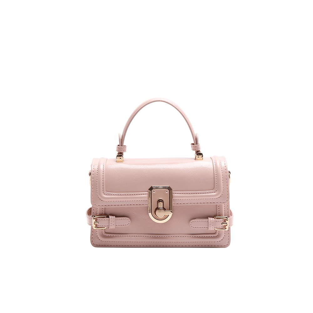 Timeless Metal Lock Detail Crossbody Handbag