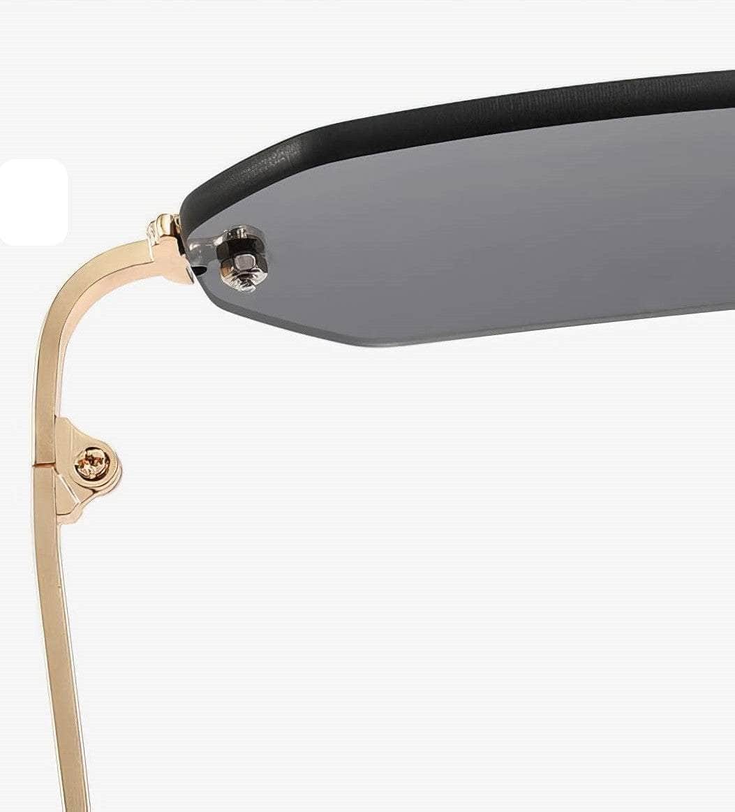 Titanium Geometric Rimless Tinted Sunglasses