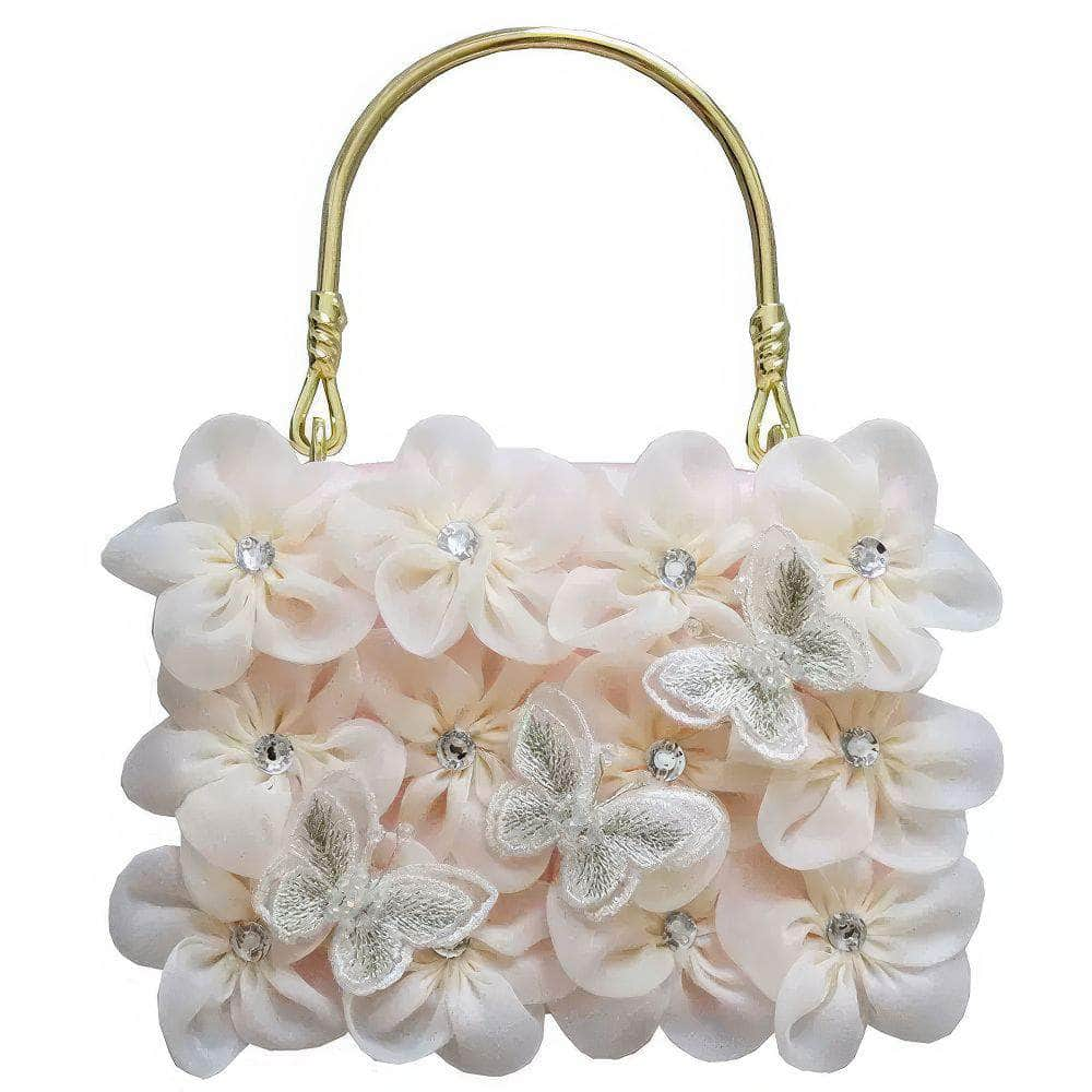 Top Handle 3D Butterfly Floral Decor Purse