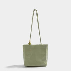 Top-Handle Shoulder Geometric Bucket Bag