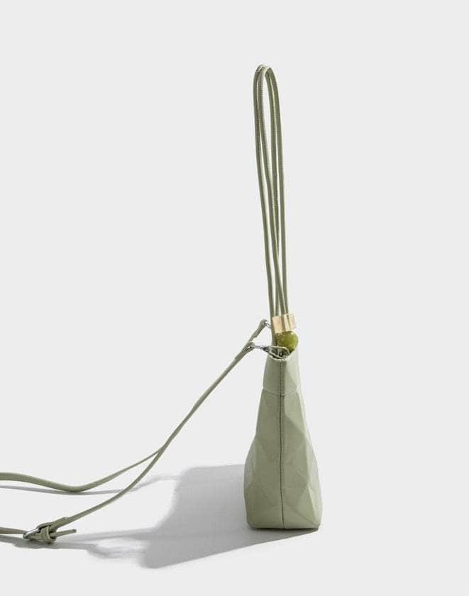 Top-Handle Shoulder Geometric Bucket Bag