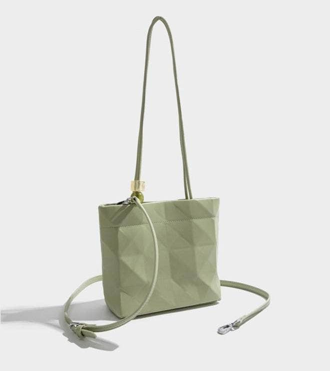 Top-Handle Shoulder Geometric Bucket Bag